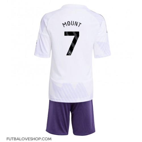 Dres Manchester United Mason Mount #7 Preč pre deti 2025-26 Krátky Rukáv (+ trenírky)